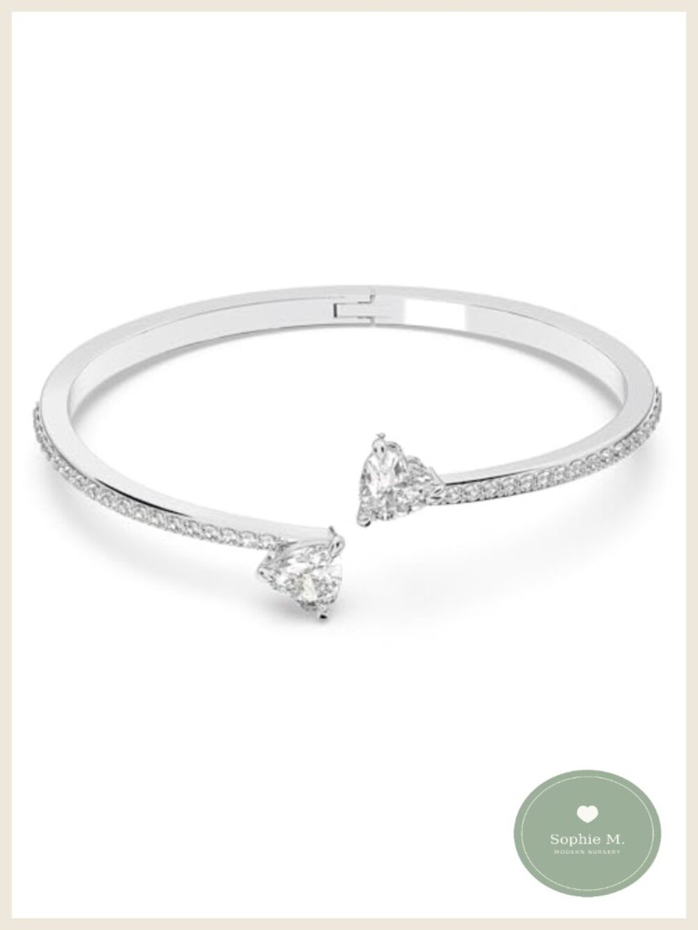 Swarovski Soul Heart Bangle Bracelet Rhodium Finish Crystal